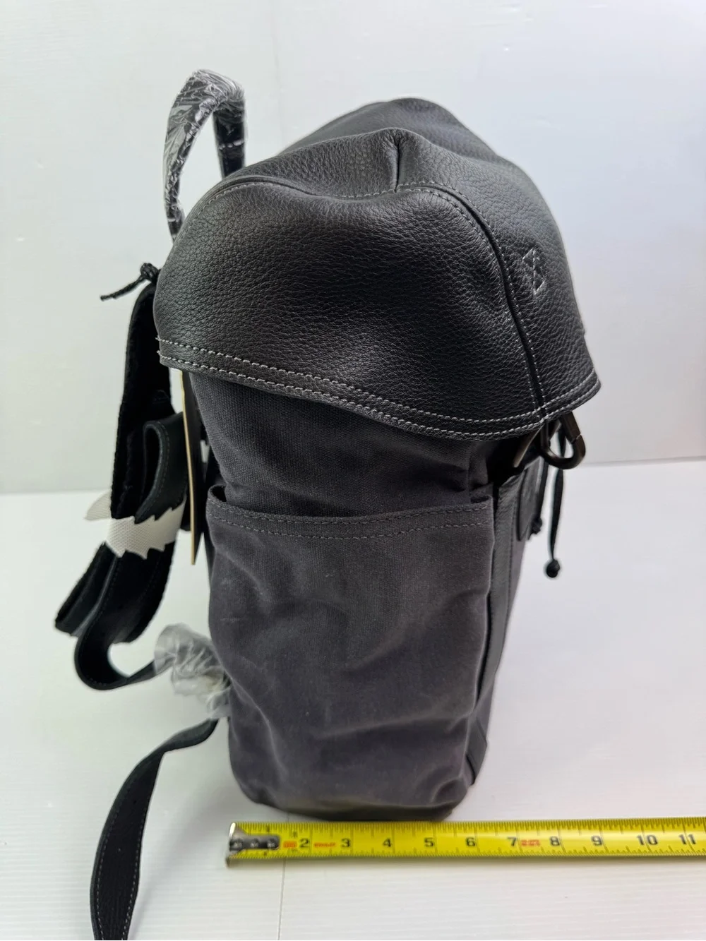 NWT Will Leather Goods Adventure Explorer Backpack Charcoal Canvas Distressed